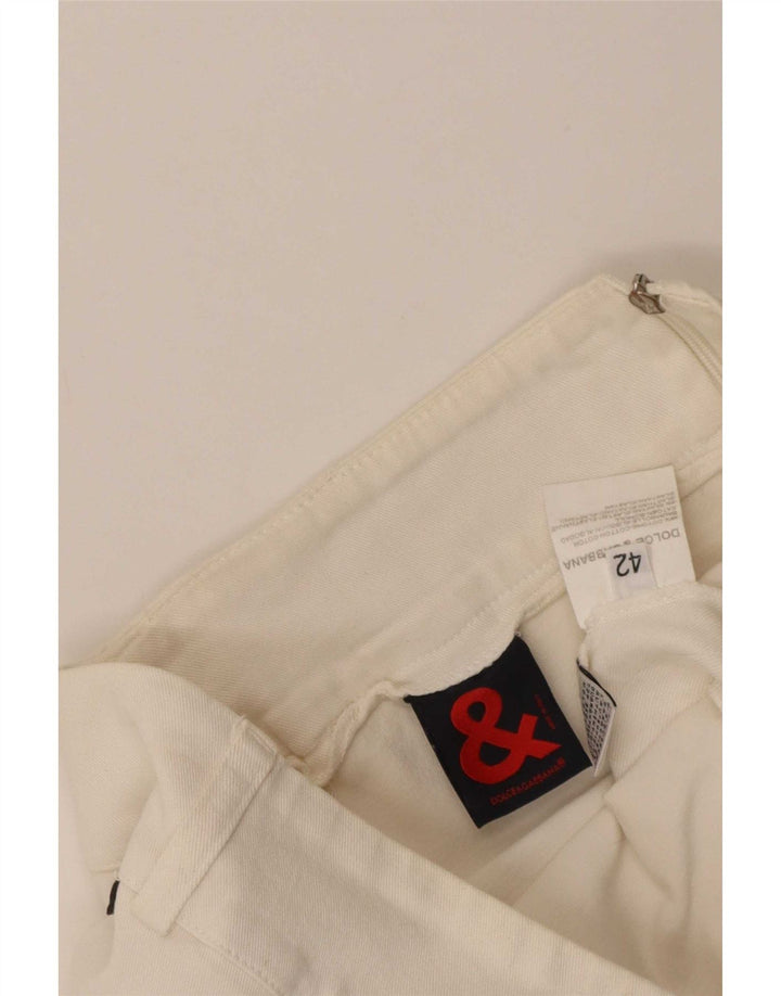 Gonna dritta da donna Dolce & Gabbana IT 42 media W30 cotone bianco
