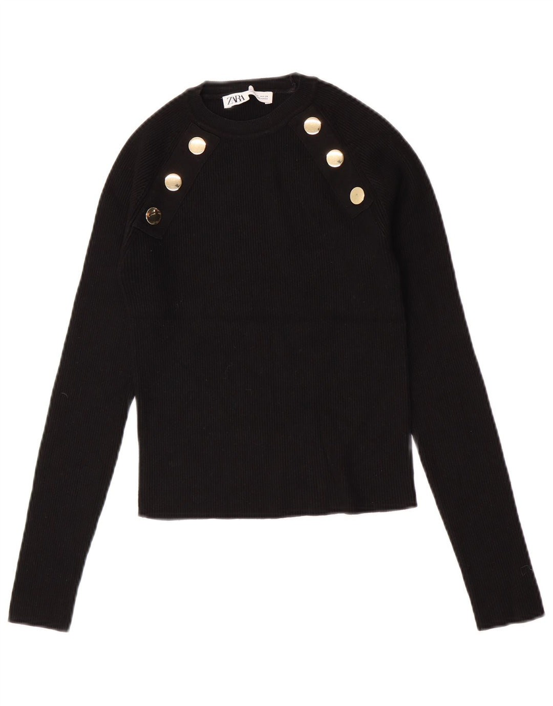 Top corto da donna Zara a maniche lunghe UK 12 medio nero