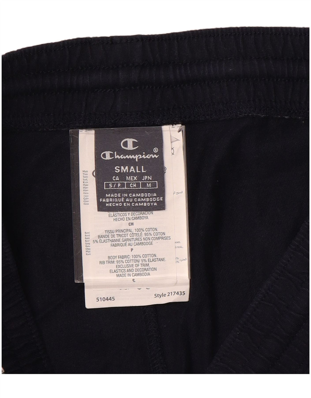 CHAMPION Pantaloni da tuta da uomo Joggers piccoli in cotone blu navy