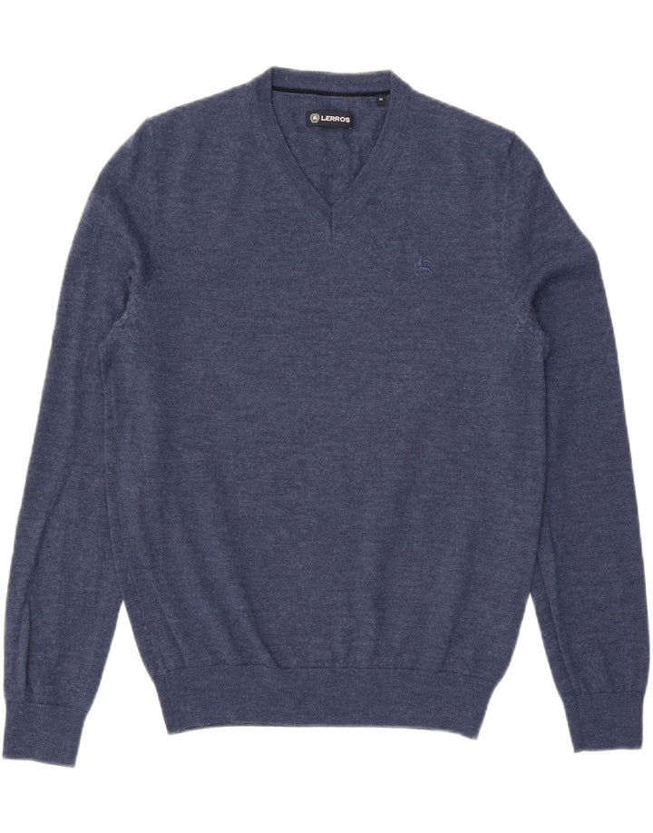 Maglione da uomo con scollo a V Lerros, lana media blu navy