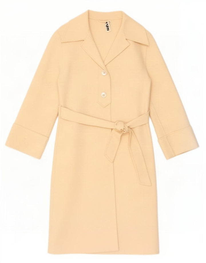 Cappotto vintage da donna UK 10 piccolo beige