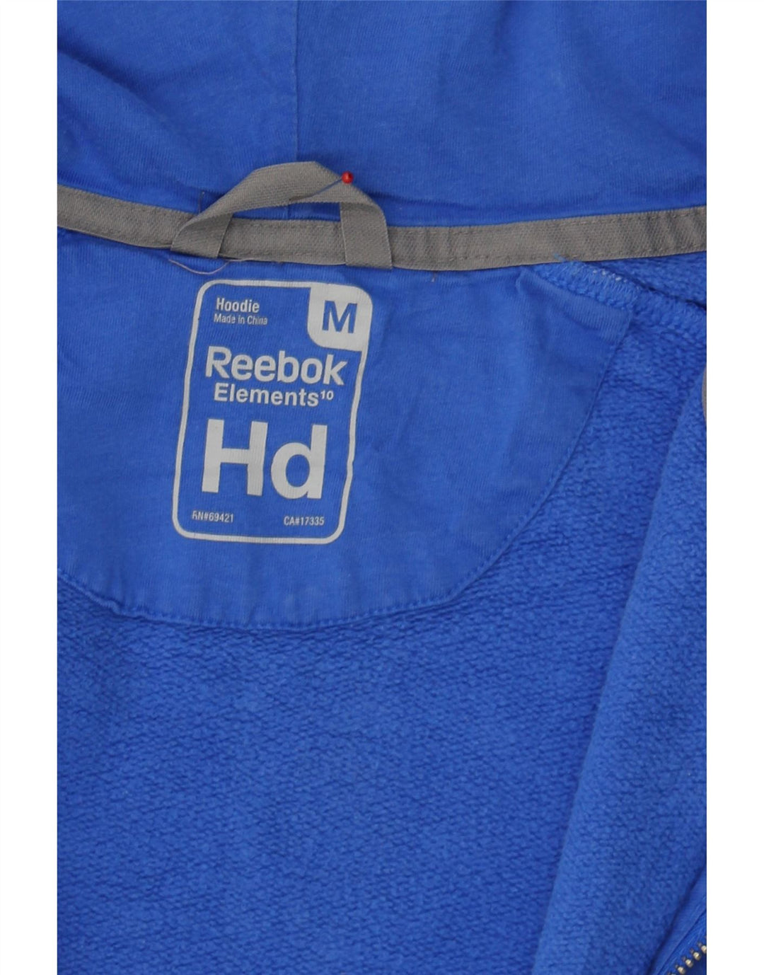 REEBOK Womens Zip Hoodie Sweater UK 14 Medium Blue Cotton Vintage Reebok and Second-Hand Reebok from Messina Hembry 