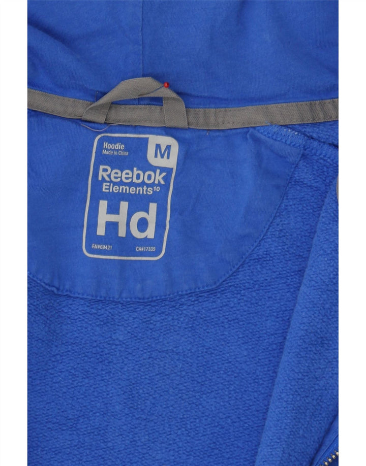 REEBOK Womens Zip Hoodie Sweater UK 14 Medium Blue Cotton Vintage Reebok and Second-Hand Reebok from Messina Hembry 