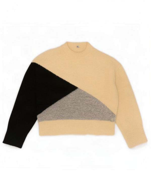 Maglione a collo alto da donna Zara UK 14 Blocco colore beige medio