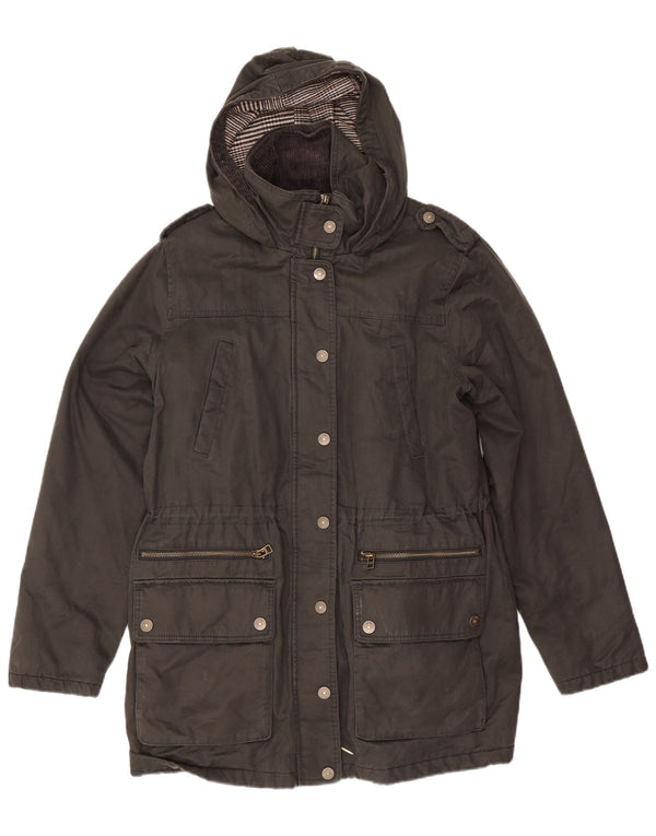 Giacca Parka militare con cappuccio da donna Fat Face UK 16 grande cotone kaki