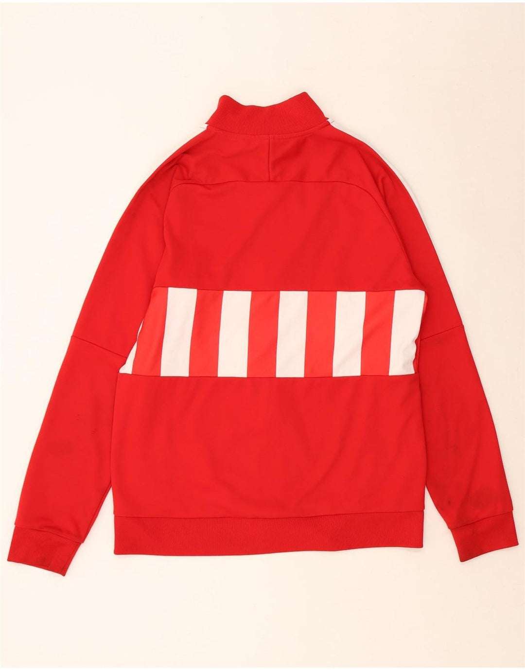 NIKE Mens Tracksuit Top Jacket Large Red Colourblock Polyester