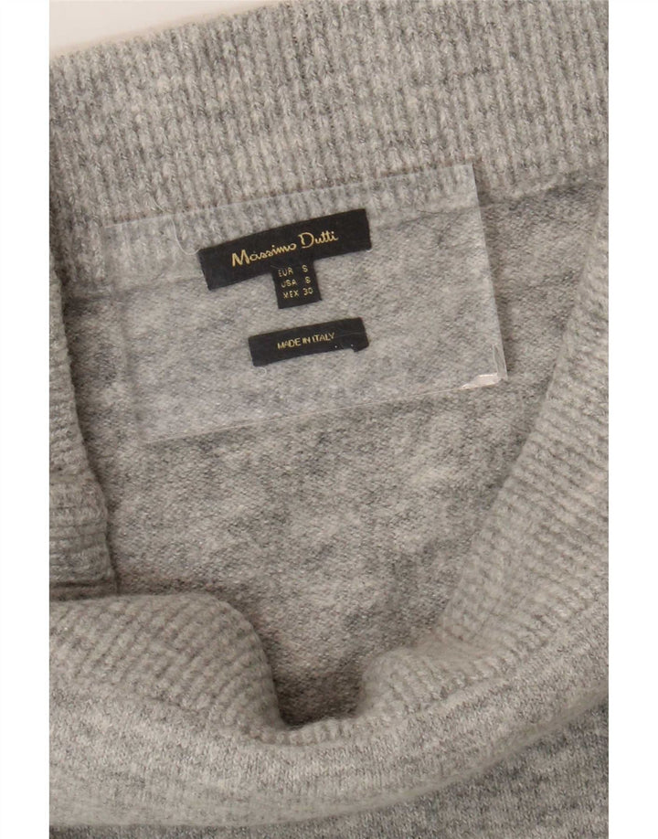 Gonna tubino lavorata a maglia da donna Massimo Dutti piccola W27 grigio color block