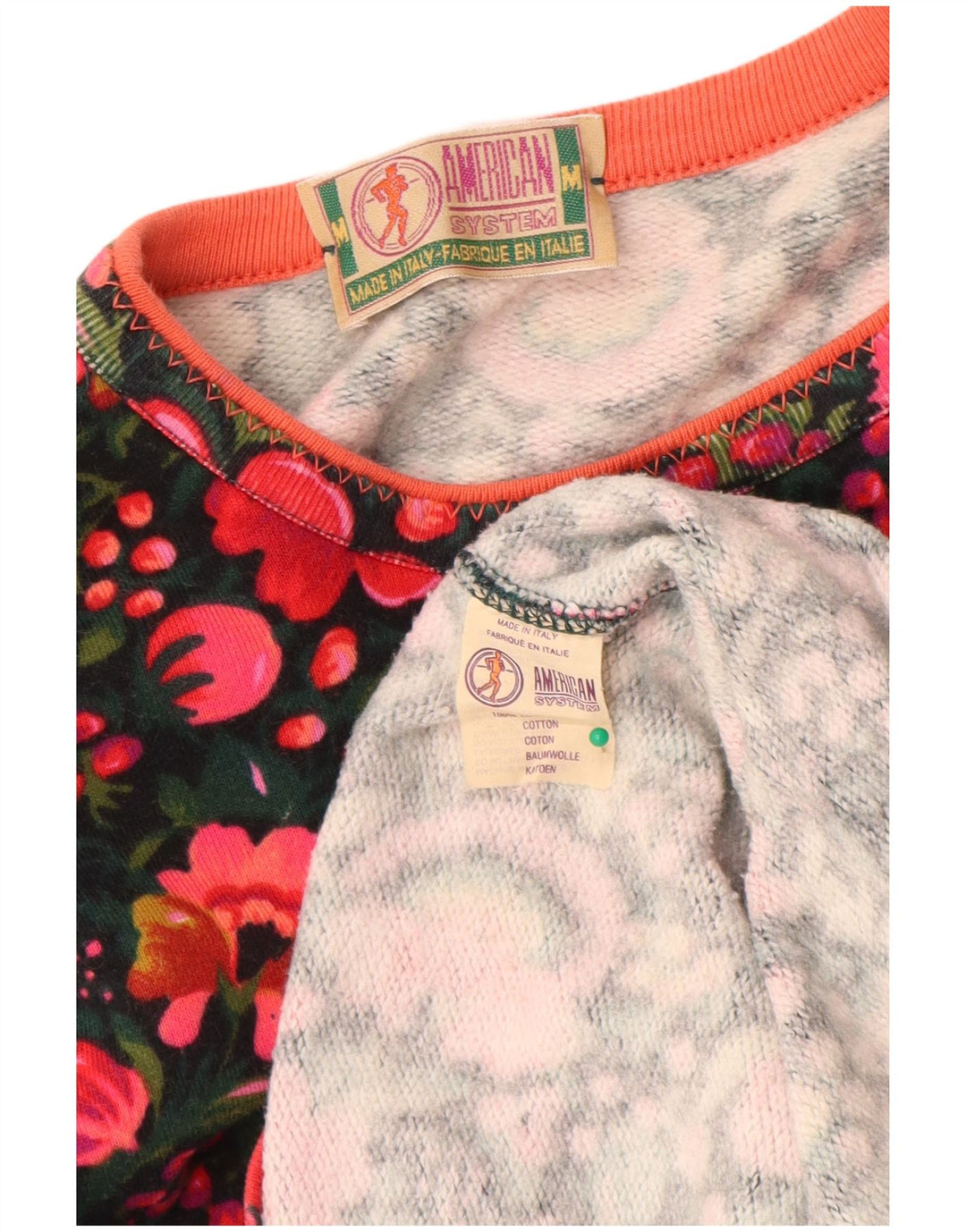 Felpa da donna American System maglione UK 14 medio multicolore floreale