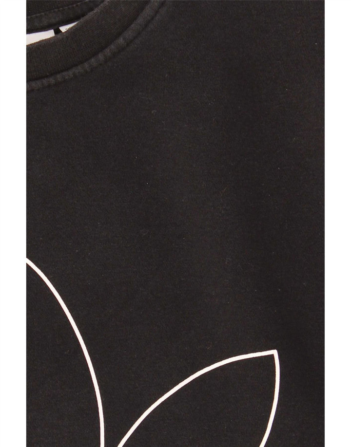 Felpa grafica da uomo Adidas Maglione piccolo cotone nero