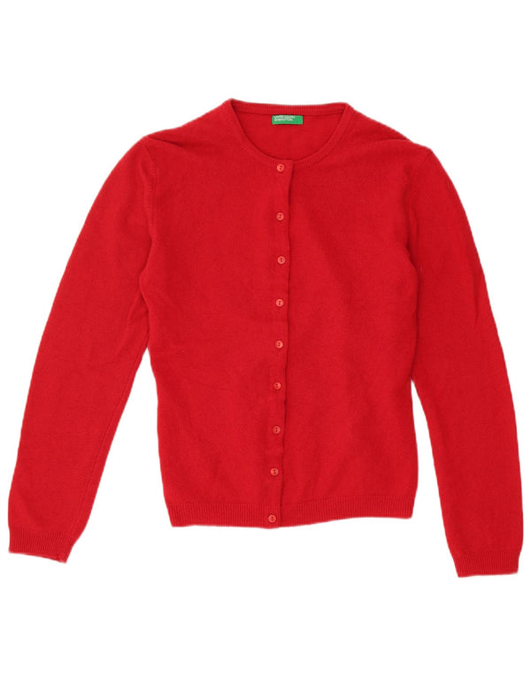 Maglione cardigan da donna Benetton UK 12 rosso medio