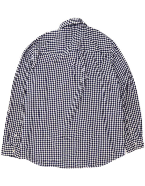 Camicia Chaps da uomo Easy Care XL in cotone a quadretti blu navy