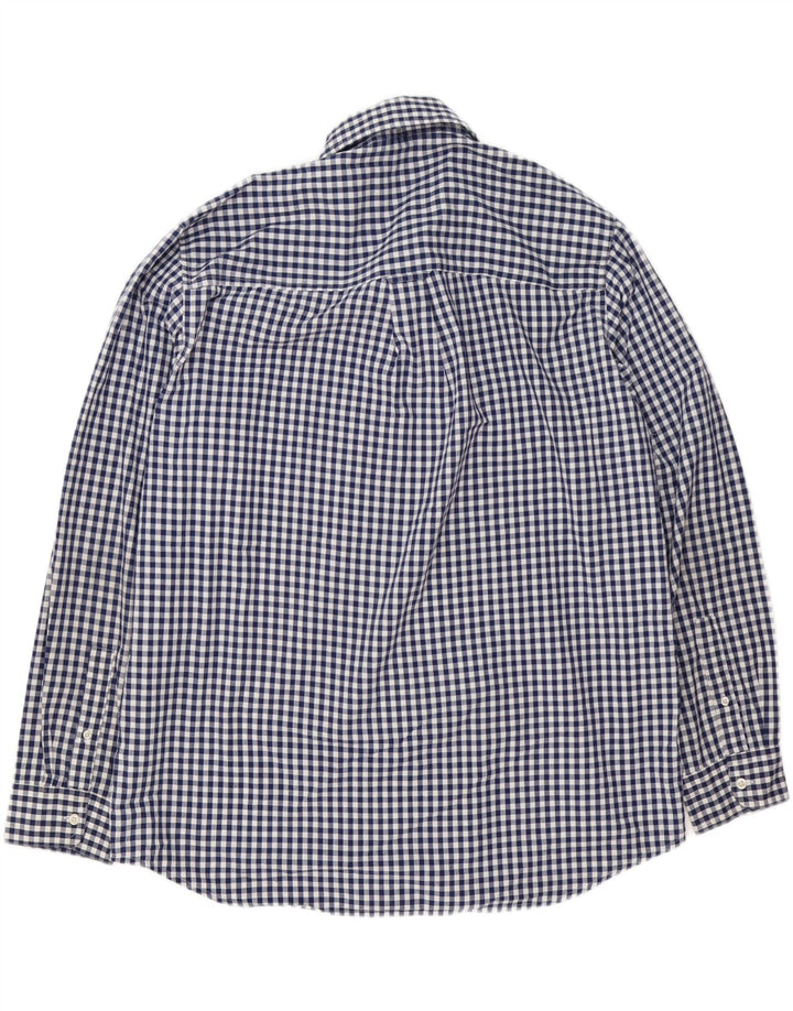 Camicia Chaps da uomo Easy Care XL in cotone a quadretti blu navy
