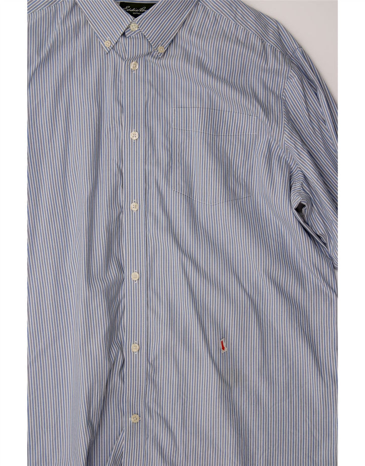 EDDIE BAUER Mens Relaxed Fit Shirt XL Blue Striped Cotton Vintage Eddie Bauer and Second-Hand Eddie Bauer from Messina Hembry 