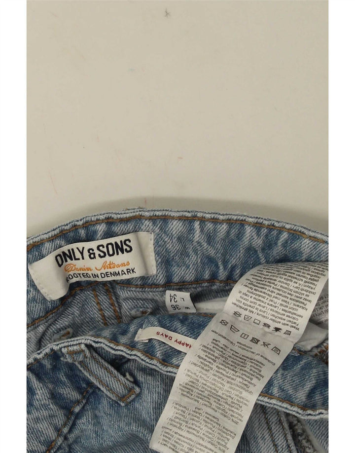 Jeans dritti cargo da uomo Only & Sons W36 L34 cotone blu