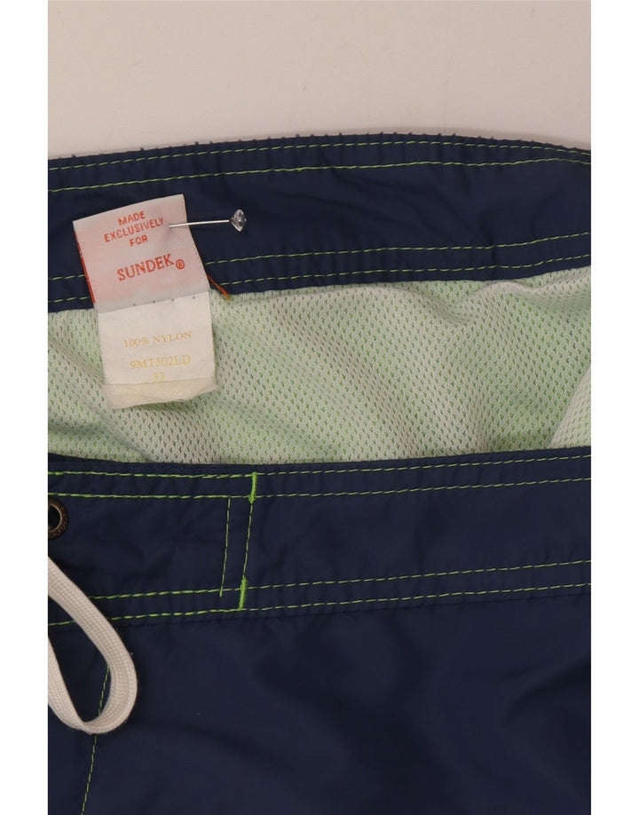 Pantaloncini da bagno da uomo Sundek medio in nylon blu navy
