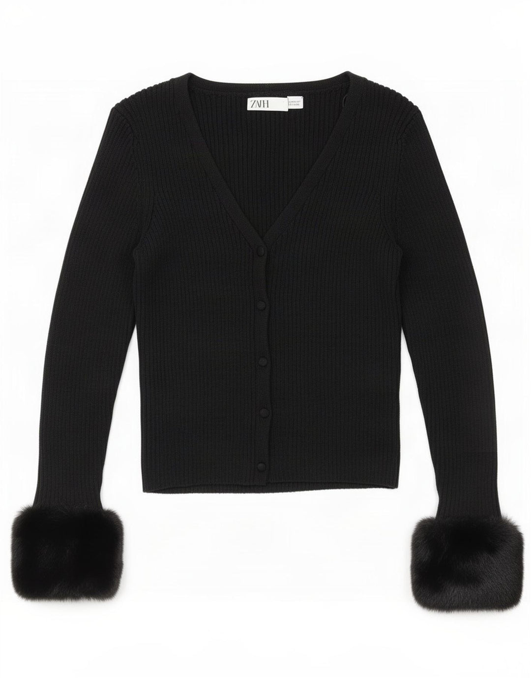 Maglione cardigan corto da donna Zara UK 12 medio nero