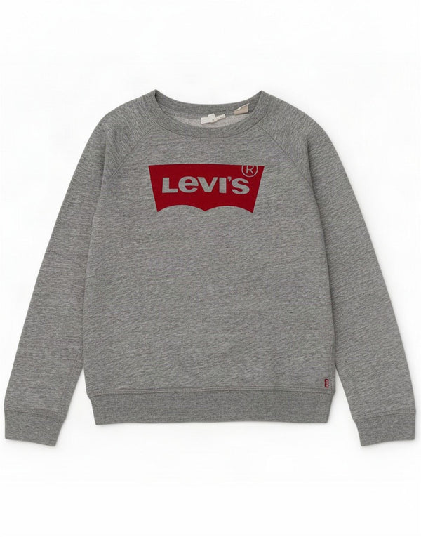 Levi's Felpa oversize con grafica da donna UK 6 XS Grigio chiazzato