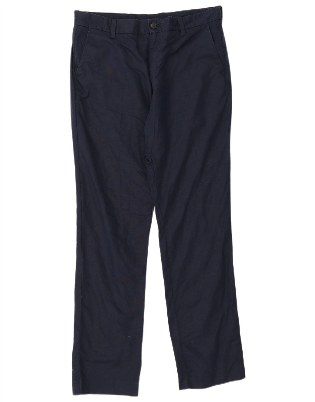 Pantaloni chino dritti da uomo John Lewis W34 L32 Lino blu navy