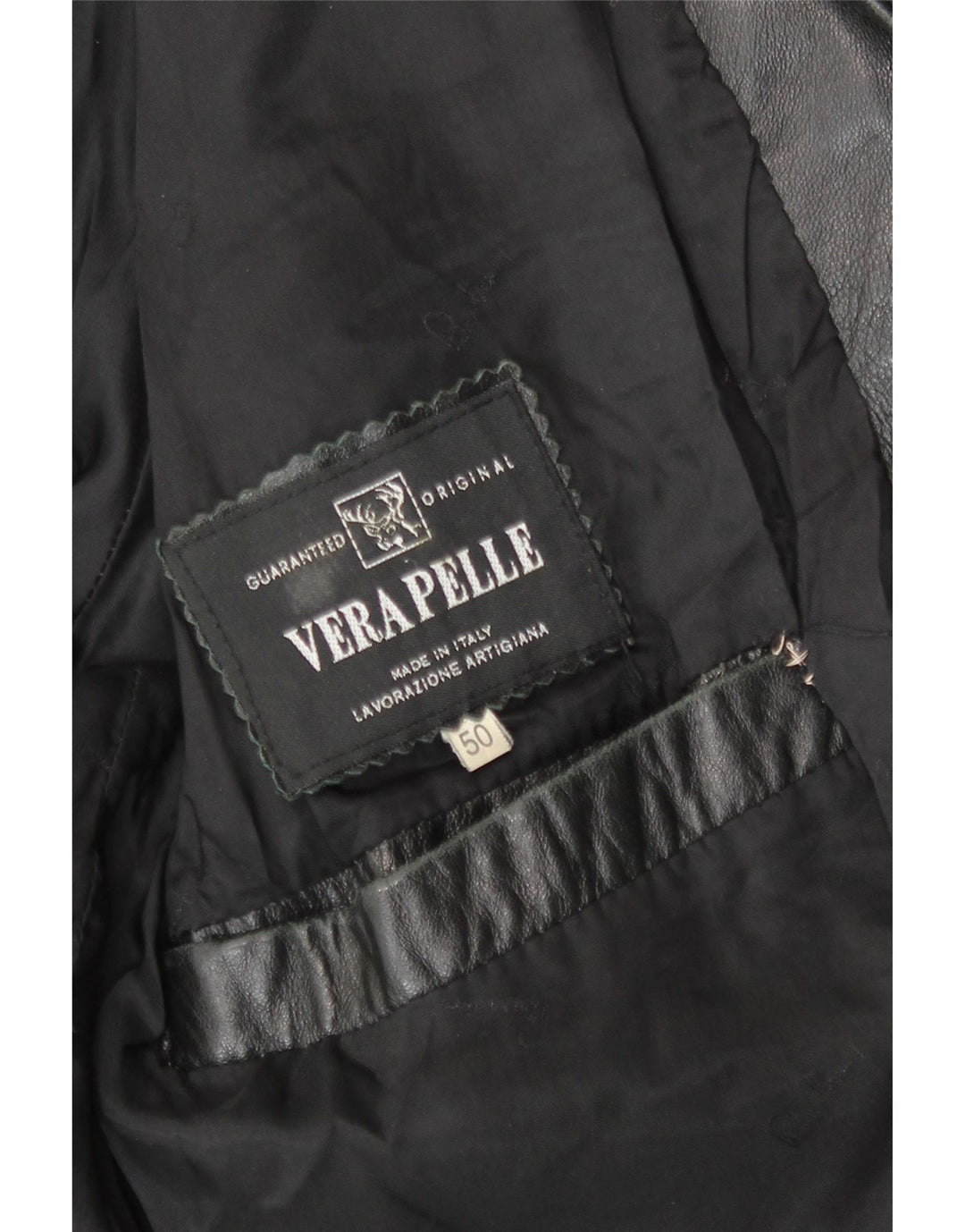 Giacca in pelle vintage da uomo IT 50 grande in pelle grigia