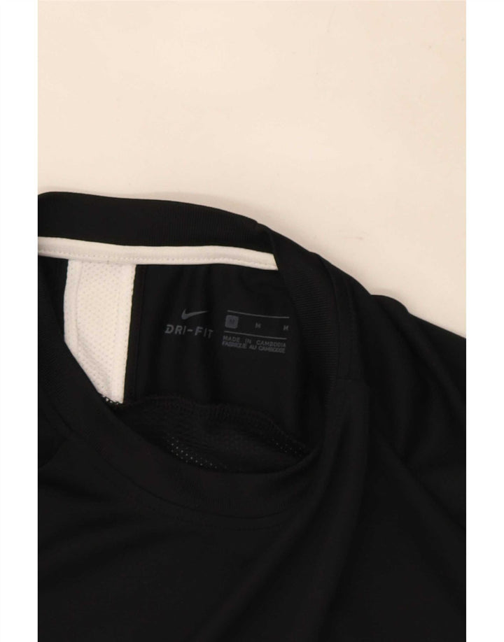 T-shirt Nike da uomo Dri Fit, top in poliestere color block medio nero