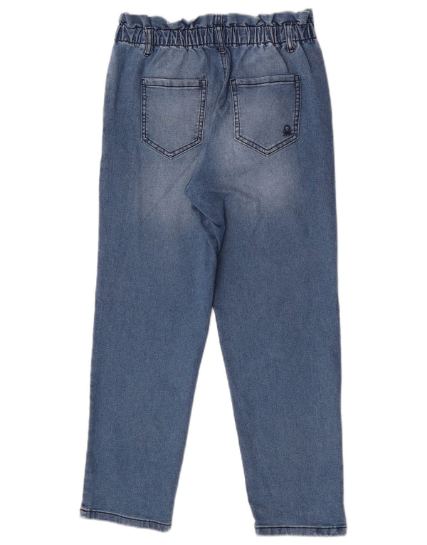 Jeans Benetton Bambina a Vita Alta 10-11 Anni XL W28 L24 Blu Cotone