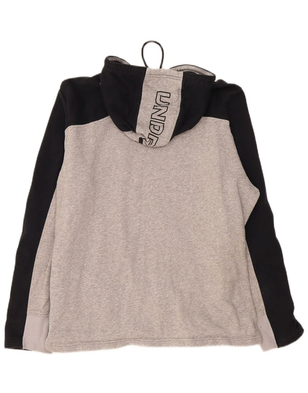 Felpa con cappuccio grafica da uomo Under Armour XL in cotone color block grigio
