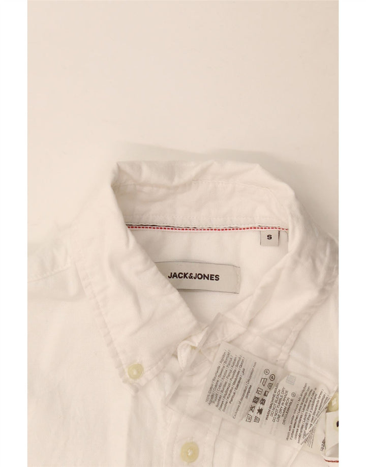 JACK & JONES Camicia a maniche corte da uomo piccola in cotone bianco