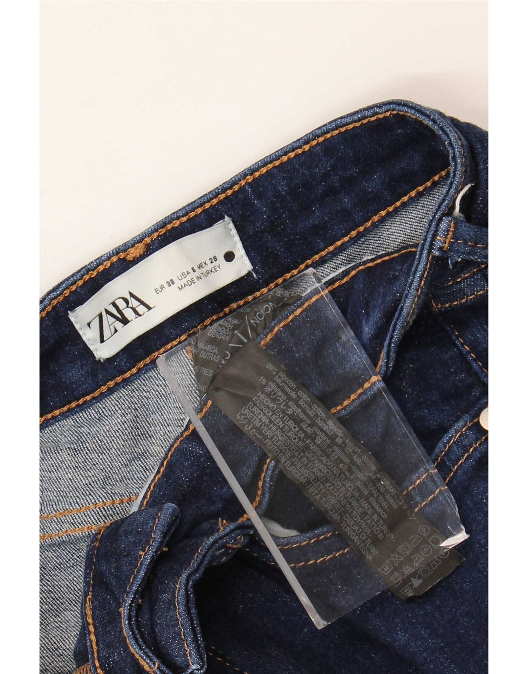 Jeans svasati da donna Zara EU 38 Small W28 L33 cotone blu
