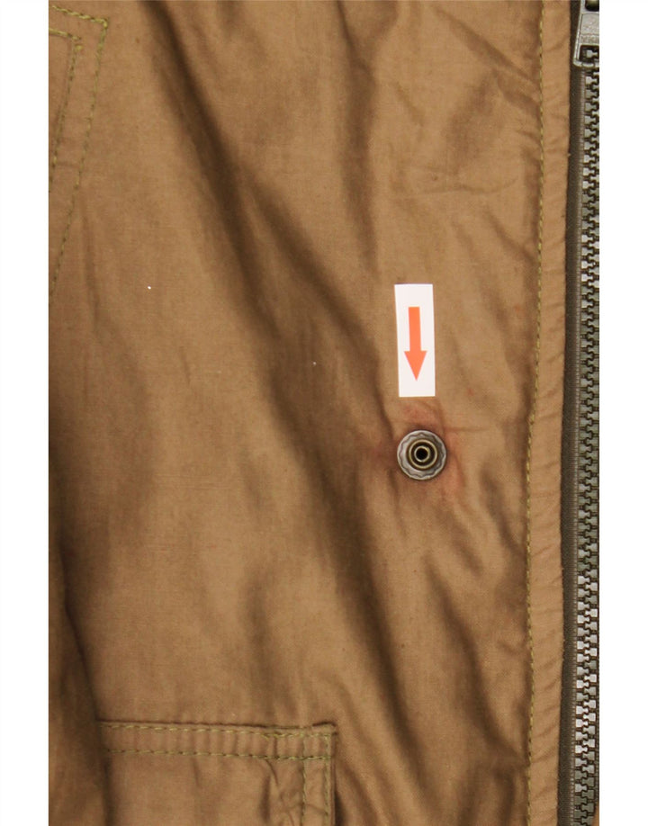 Giacca imbottita con cappuccio vintage da uomo IT 52 XL Cachi