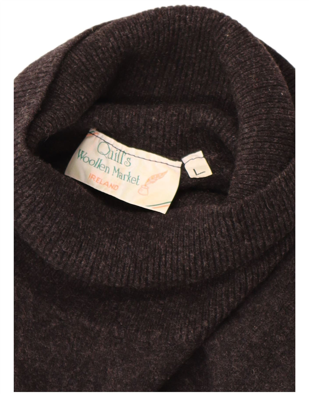 QUILL'S WOOLEN MARKET Maglione da uomo a collo alto in lana d'agnello grande grigia