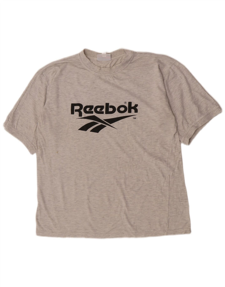 T-shirt grafica da uomo Reebok Top in cotone chiazzato grigio medio