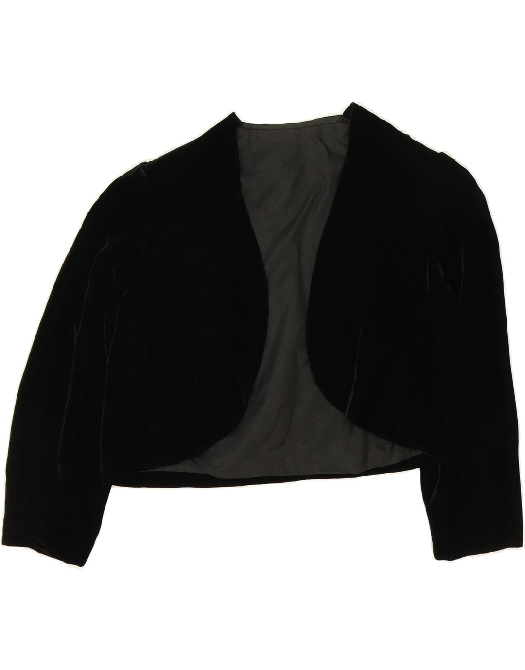 VINTAGE Womens Open Bolero Jacket UK 14 Medium Black Vintage Vintage and Second-Hand Vintage from Messina Hembry 