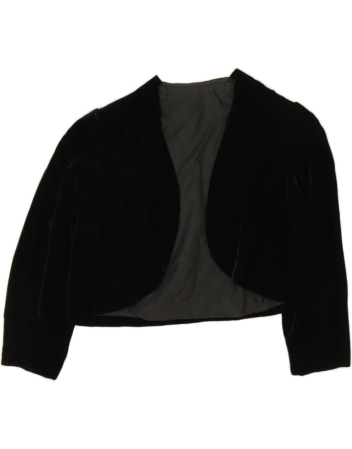 VINTAGE Womens Open Bolero Jacket UK 14 Medium Black Vintage Vintage and Second-Hand Vintage from Messina Hembry 