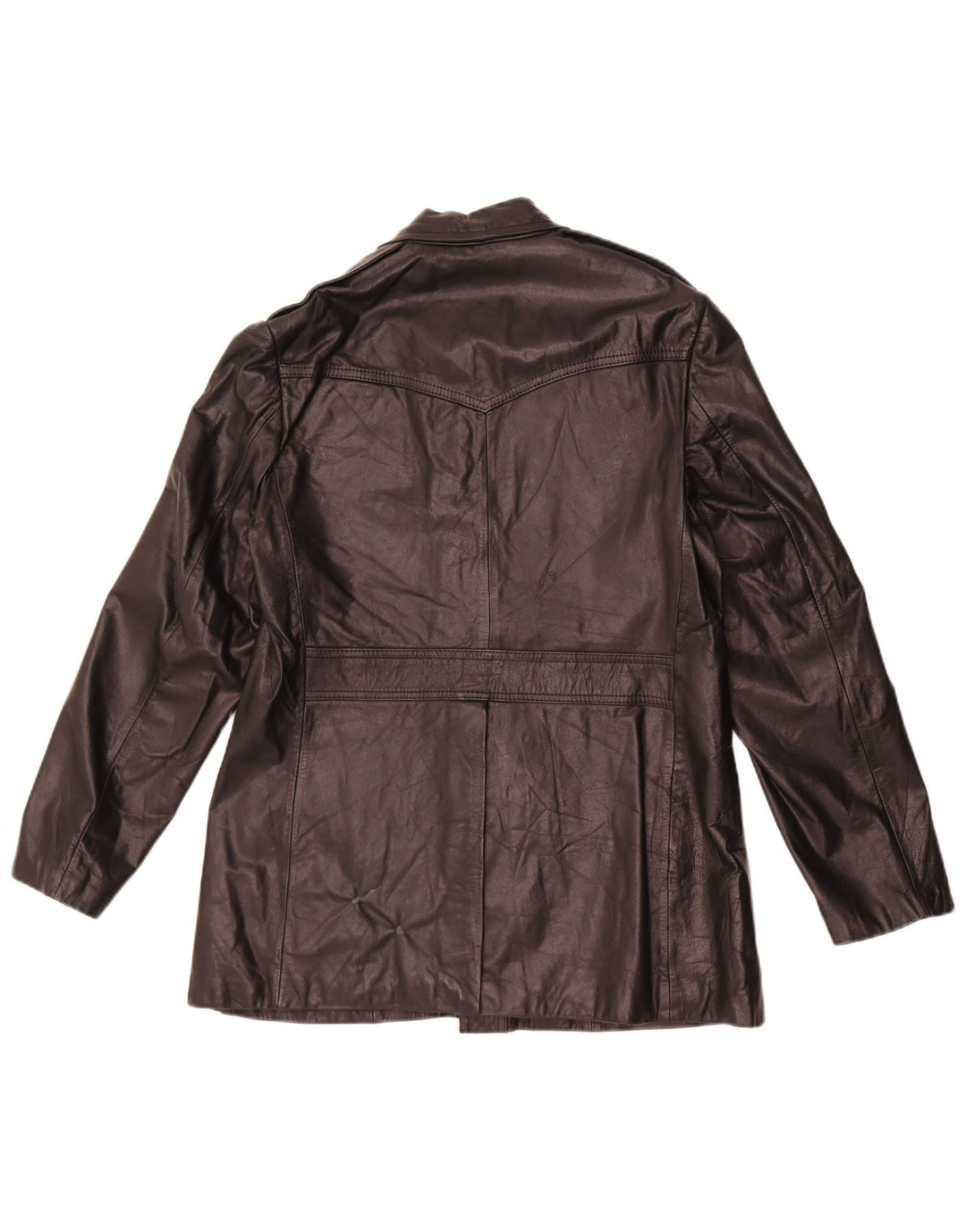 Giacca in pelle da donna vintage IT 42 media in pelle nera