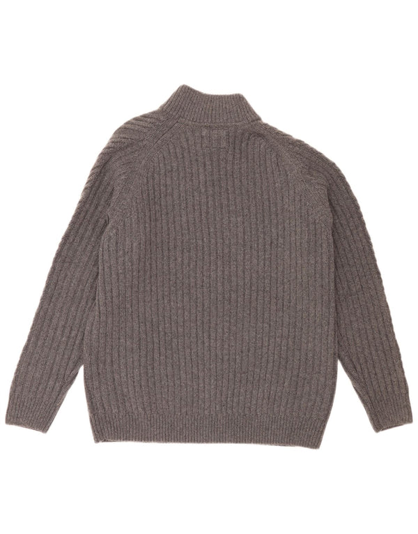 Timberland Maglione da uomo con vestibilità regolare con zip e collo 2XL Lana geometrica grigia