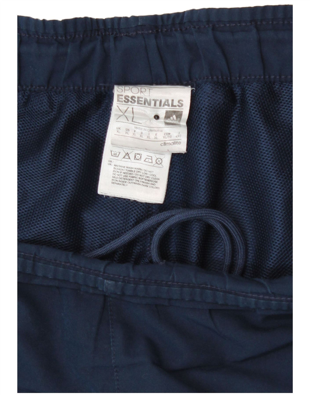 Pantaloncini sportivi Adidas Climalite da uomo XL in poliestere blu navy