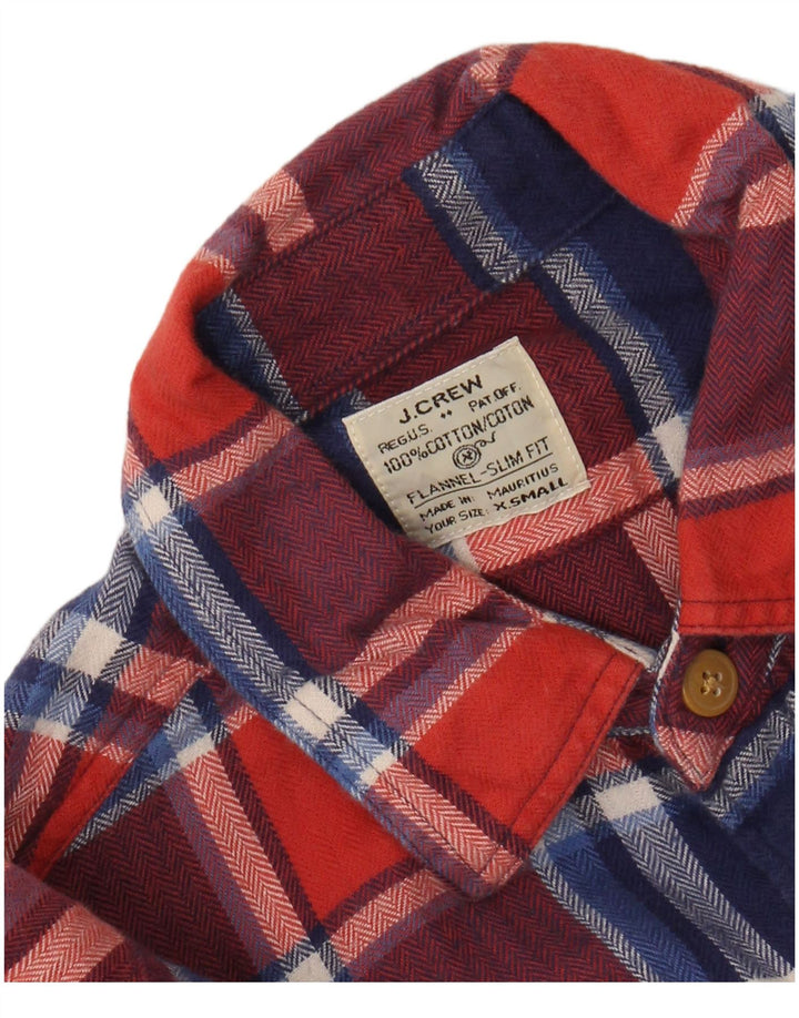 J. CREW Camicia da uomo slim fit in flanella piccolo cotone scozzese rosso