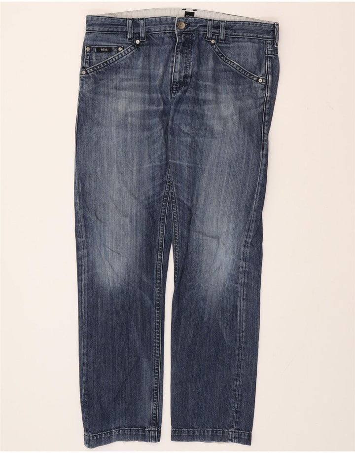 Jeans dritti da uomo HUGO BOSS W38 L34 cotone blu