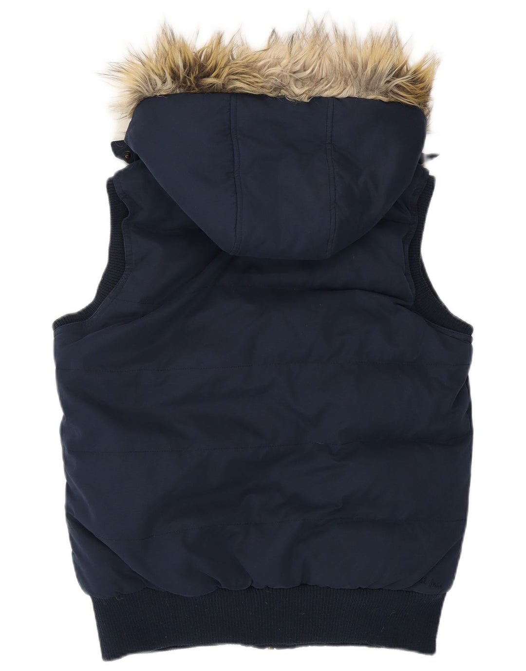 Gilet imbottito con cappuccio da donna Fat Face UK 10 piccolo poliestere blu navy