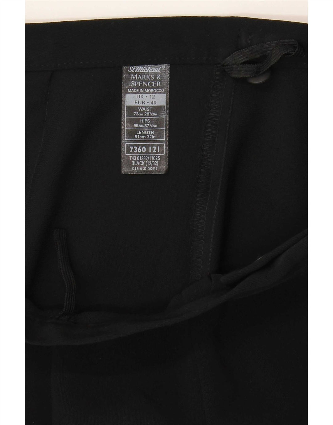 Gonna a portafoglio da donna Marks & Spencer UK 12 media W28 poliestere nero