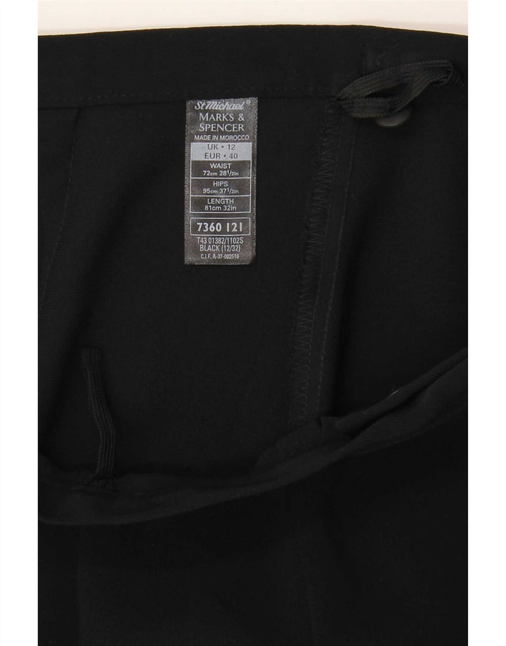 Gonna a portafoglio da donna Marks & Spencer UK 12 media W28 poliestere nero