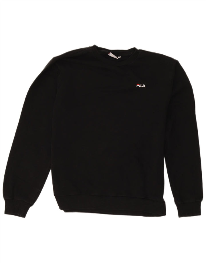 Fila Uomo Felpa Maglione Medio Nero Cotone Sportivo