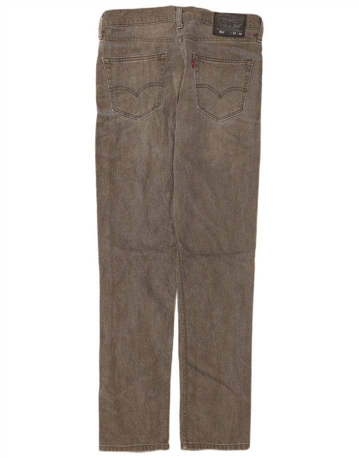 Levi's Uomo 511 Slim Jeans W32 L34 Cotone Grigio