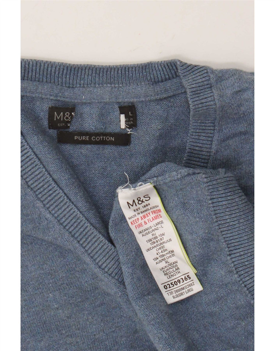 Canottiera da uomo Marks & Spencer grande in cotone blu