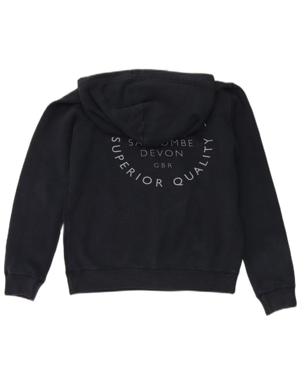 Maglione con cappuccio oversize grafico da donna Jack Wills UK 10 piccolo blu navy
