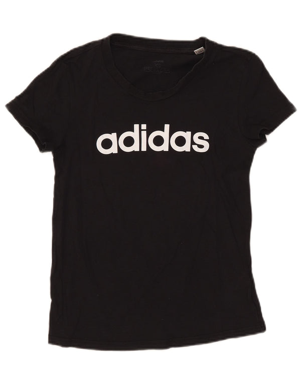 T-shirt grafica corta Adidas da donna UK 4/6 XS cotone nero