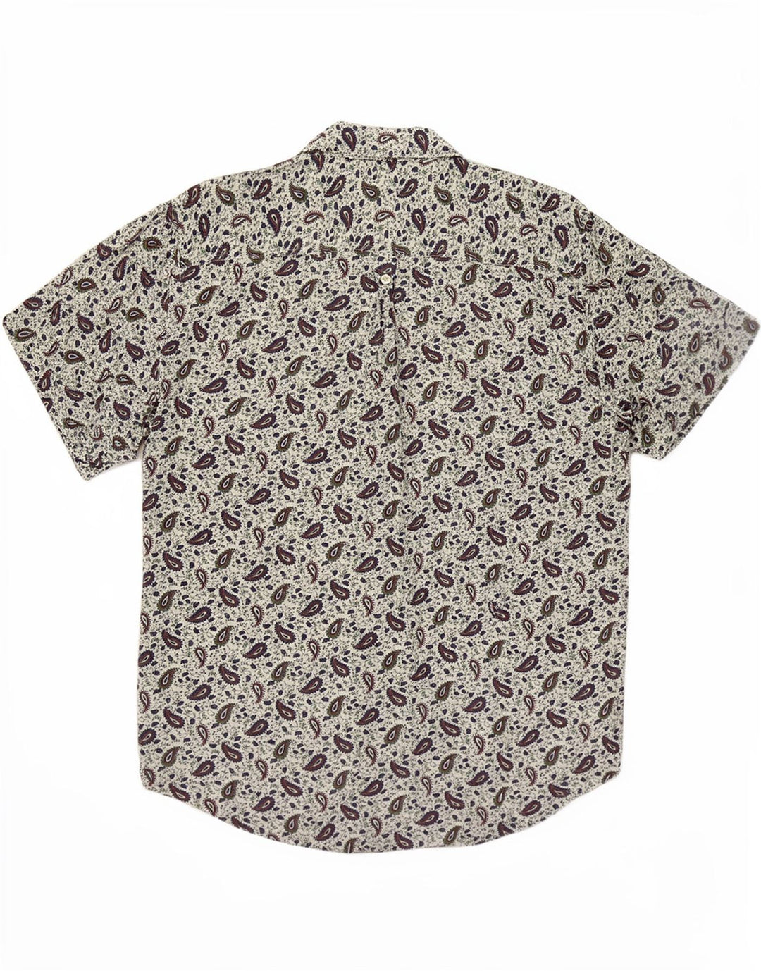 Camicia Benetton Uomo Manica Corta Small Bianca Paisley Viscosa