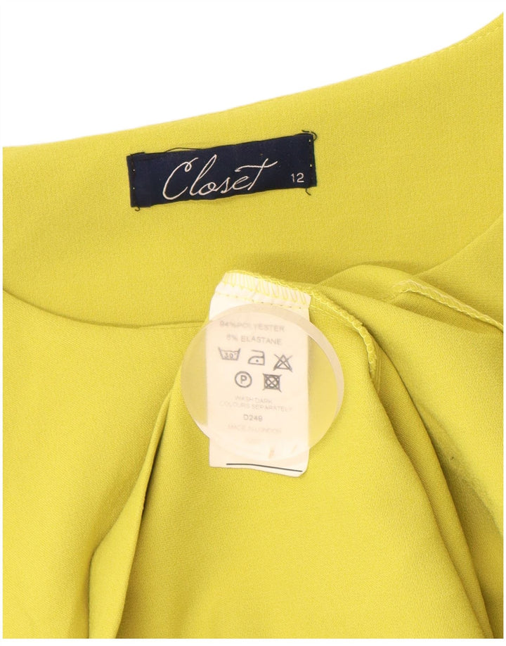 CLOSET Abito da donna senza maniche a trapezio UK 12 Poliestere giallo medio
