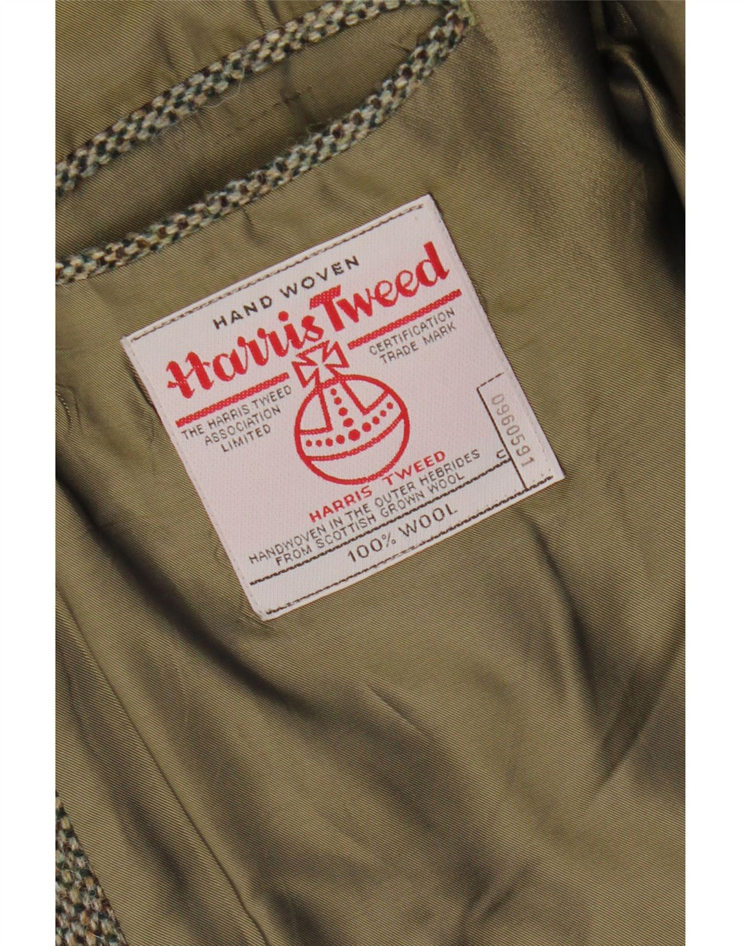 Giacca blazer a 2 bottoni da uomo Harris Tweed UK 38 Lana grigio medio