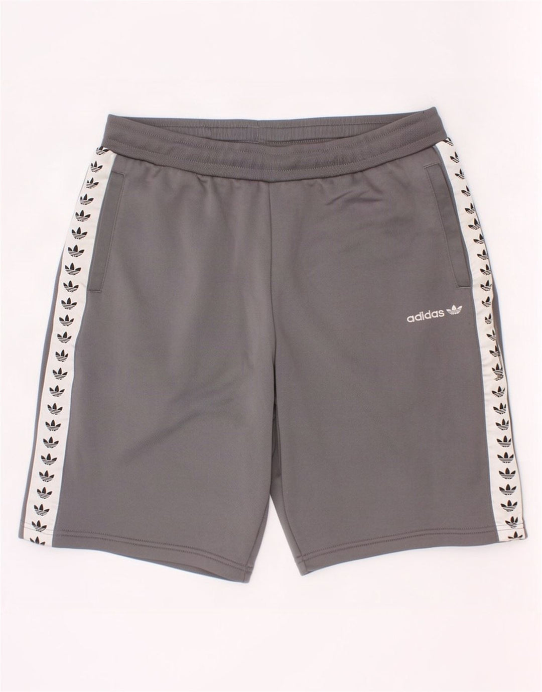 Pantaloncini sportivi Adidas da ragazzo con grafica 13-14 anni in poliestere color block grigio